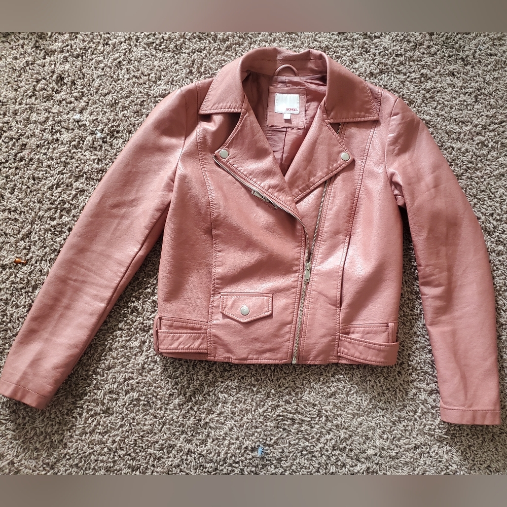 Pink faux leather jacket, Bongo, S